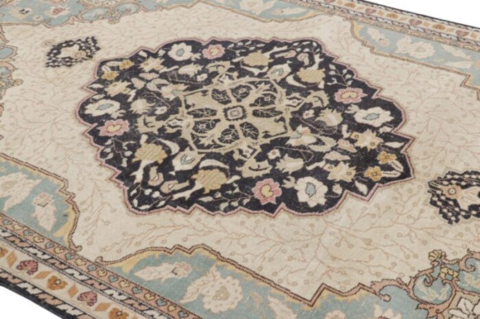 vintage turkish rug with polychromatic floral medallion from rug and kilim 9458