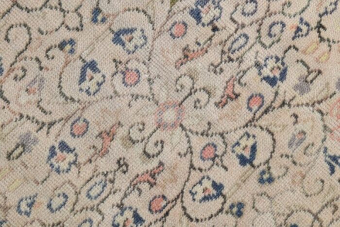 vintage turkish salmon blue floral runner rug 8