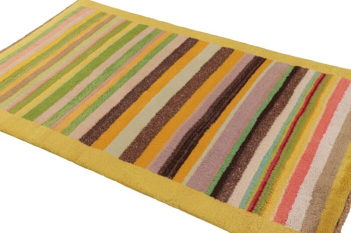 vintage zeki muren rug with polychromatic geometric stripes from rug and kilim 1179