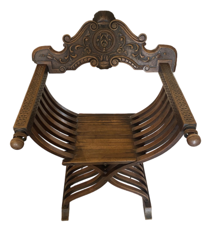 wooden curling armchair 1900s 5863