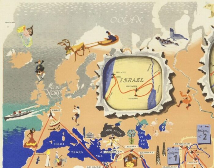 world map as a chocolatiers competition 1950s 2