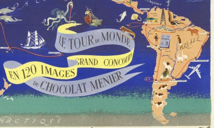 world map as a chocolatiers competition 1950s 7