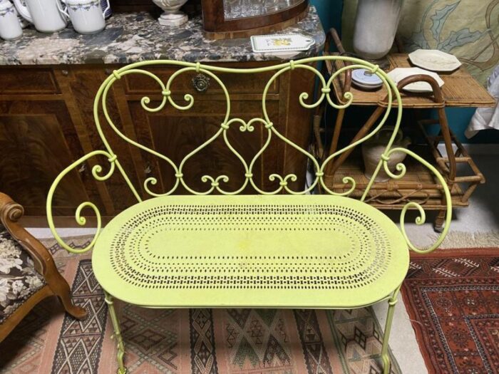 wrought iron garden bench 6947